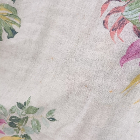 Lungo L'arno 100% Linen Botanical Floral Beachy Coastal Mini Dress - Picture 10 of 12